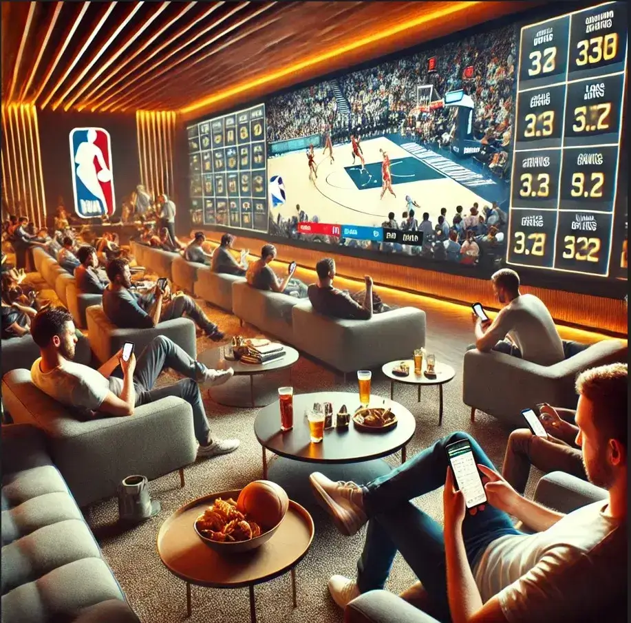 NBA場中投注 - 隨處都可以下注示意圖